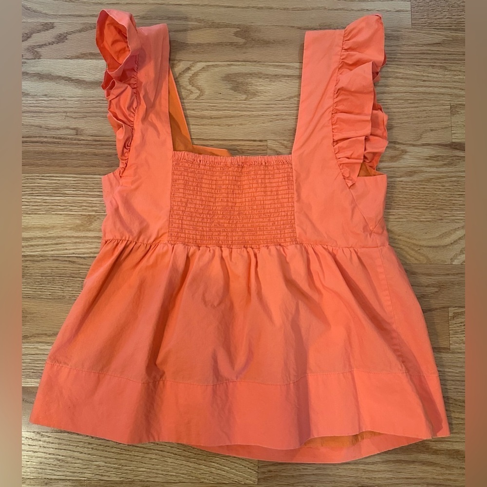 Lily Pulitzer Tiana Babydoll Orange/Coral Fit-and-flare Top Size 6 Lightweight - Picture 2 of 7